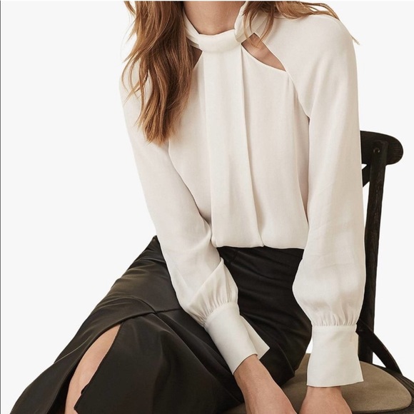 Reiss Tops - ISO Reiss Ingrid Cutout Long Sleeve White Blouse